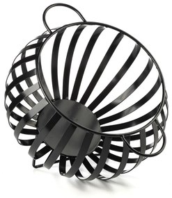 Kovový kôš na drevo Globe1, 46x35 cm, čierna