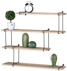 Autronic BONTEC Polička, kov, hnedá, P-065 OAK Farba: Prírodné