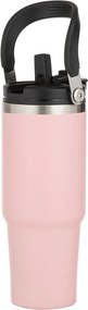 Svetloružová cestovná fľaša z nehrdzavejúcej ocele 1 l Eco – Ladelle