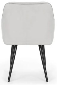 Sada dvoch jedálenských stoličiek FLORENCE zamatové, sivé / čierne nohy (2 ks)
