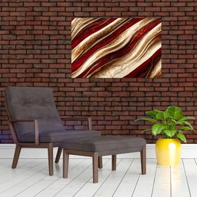 Obraz - Zlato - biela textúra (90x60 cm)