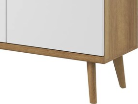 Nízká vitrína Primo, dub riviera/biela