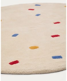 Krémový bavlnený detský koberec ø120 cm Luli – Kave Home