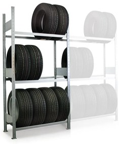 Regál na pneumatiky, 2000 x 1300 x 400 mm, základný