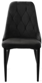 Jedálenská stolička LOUIS QUILTER zamatová čierna 848969