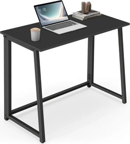 Set do pracovne ZARIMO stôl 80x40 cm, čierna + kreslo AVOLA VELVET, krémové
