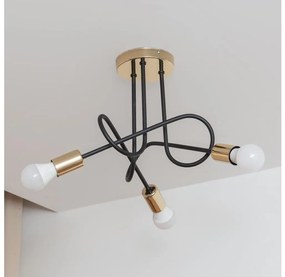Prisadený luster OXFORD 3xE27/15W/230V zlatá/čierna
