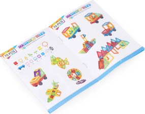 MULTISTORE Magnetické stavebné kocky 70 dielov – kreatívna stavebnica 2D/3D pre deti 3+