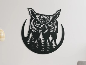 drevko Nálepka na stenu Výr nad lesom Rozmer obrazu: 35 x 32,5 cm, Farba dekorácie: Čierna