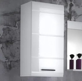 Závesná kúpeľňová skrinka Skin, lesklá biela%