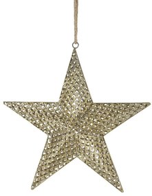 Mosadzná antik kovová závesná hviezda Vire - 36*10*36 cm