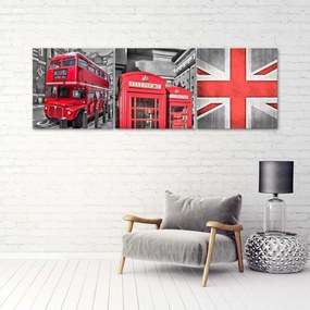 Obraz na plátně třídílný London Red - 150x50 cm