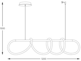 Zuma Line 20006PM-GD - LED Luster na lanku BALBO LED/45W/230V 3000/4000/6000K