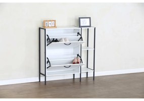 Botník SOVIO, 2 poschodia, biela