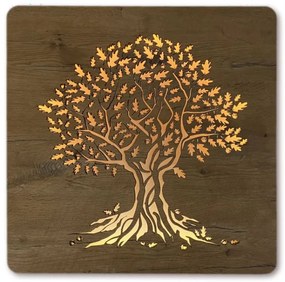 Svietiaci obraz na stenu Dub na batériu