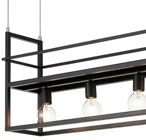 ONLI - Luster na lanku s poličkou JEFFER 4xE27/22W/230V čierna