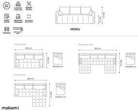 Terakotová rozkladacia/s úložným priestorom pohovka 225 cm Moku – Makamii