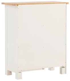 furniture-nabytek.cz - Masívna komoda Capera z borovicového dreva a MDF, lakovaná, biela s hnedými detailmi