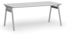 Kancelársky stôl PRIMO SIGMA, 1800 x 900 mm, sivá podnož, biela