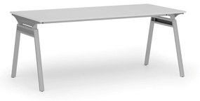 Kancelársky stôl PRIMO SIGMA, 1800 x 900 mm, sivá podnož, biela