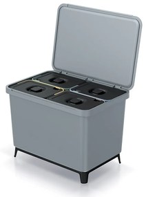 Odpadkový kôš, 4 x 10 l, sivá