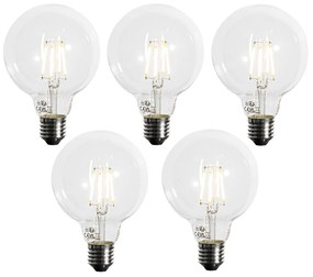 Sada 5 stmievateľných LED žiaroviek E27 G95 5W 450 lm 3000K