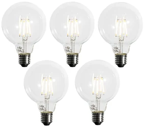 Sada 5 stmievateľných LED žiaroviek E27 G95 5W 450 lm 3000K