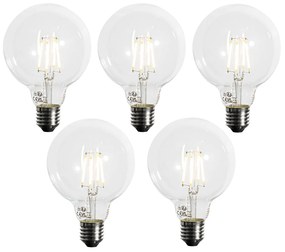 Sada 5 stmievateľných LED žiaroviek E27 G95 5W 450LM 3000K