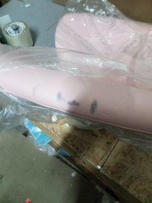 AKCIA Ružová kancelárska stolička AVOLA z eko kože II. akosť