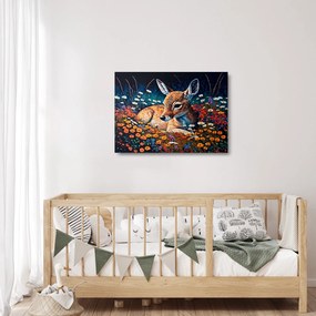 Sklenený obraz - Maľované srne (70x50 cm)