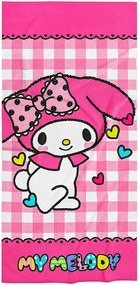 Bavlnená plážová osuška My Melody - motív Ružový zajačik - 100% bavlna - 70 x 140 cm