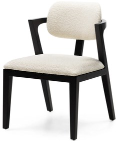 Designová jídelní židle Apulia z masivu boucle krémová