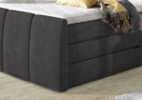 Posteľ boxspring Fresco 180x200 cm, tmavo šedá látka