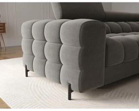 Taupe zamatová rozkladacia/s úložným priestorom rohová pohovka (pravý roh/s leňoškou) Felro – ELTAP