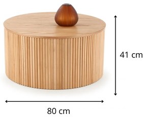 Konferenčný stolík z masívu WZOR 80 cm dub prírodný