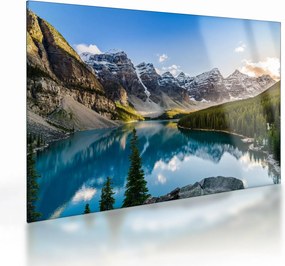 Sklenený obraz - Kanada, Národný park Banff, Moraine Lake (70x50 cm)