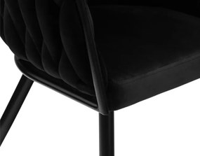Jedálenská stolička COFTON zamatová, čierna