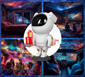 LED RGB projektor LED/5W/5V astronaut + diaľkové ovládanie