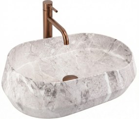 Rea Zoe Rock, umývadlo na dosku 550x355x170 mm, šedá-imitácia kameňa,  REA-U0643