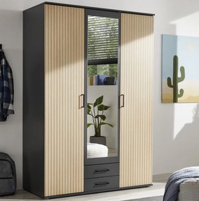 Šatníková skriňa Laurie, 120 cm, grafit/dub