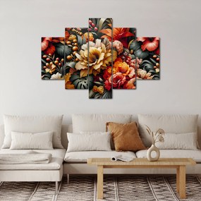 Obraz - Oranžovo-červené kvety (150x105 cm)