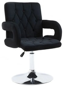 LuxuryForm DESIGN Stolička BOSTON VELUR na striebornom tanieri - čierna