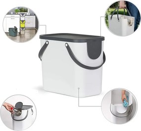 Kôš na triedený odpad ALBULA biely 25 l