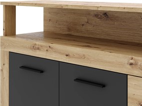 Komoda Luna 190 cm dub Artisan/čierna