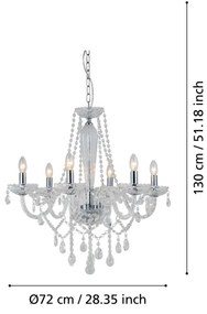 Eglo 39099 - Luster BASILANO 1 6xE14/40W/230V