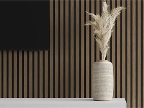 Mexen Lam-F, akustické stenové lamely 275 × 30 cm, plstený podklad 8 mm, technická dyha, orech espresso, S105-275307-3015-019