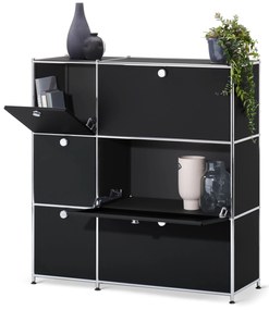 Komoda »CN3« so 6 výklopnými dvierkami, čierna