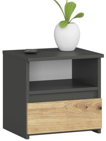 Noční stolek CL1 40 cm grafitově šedý/dub artisan
