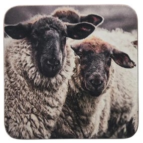 6 ks pevné korkové podtácky Horské ovce - 10 * 10 * 0,4 cm