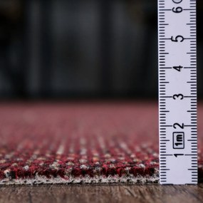 Timzo, Metrážny koberec Rubin 2159 red, na mieru, šíře 4m, červená, ab (mriežka), chodba / predsieň